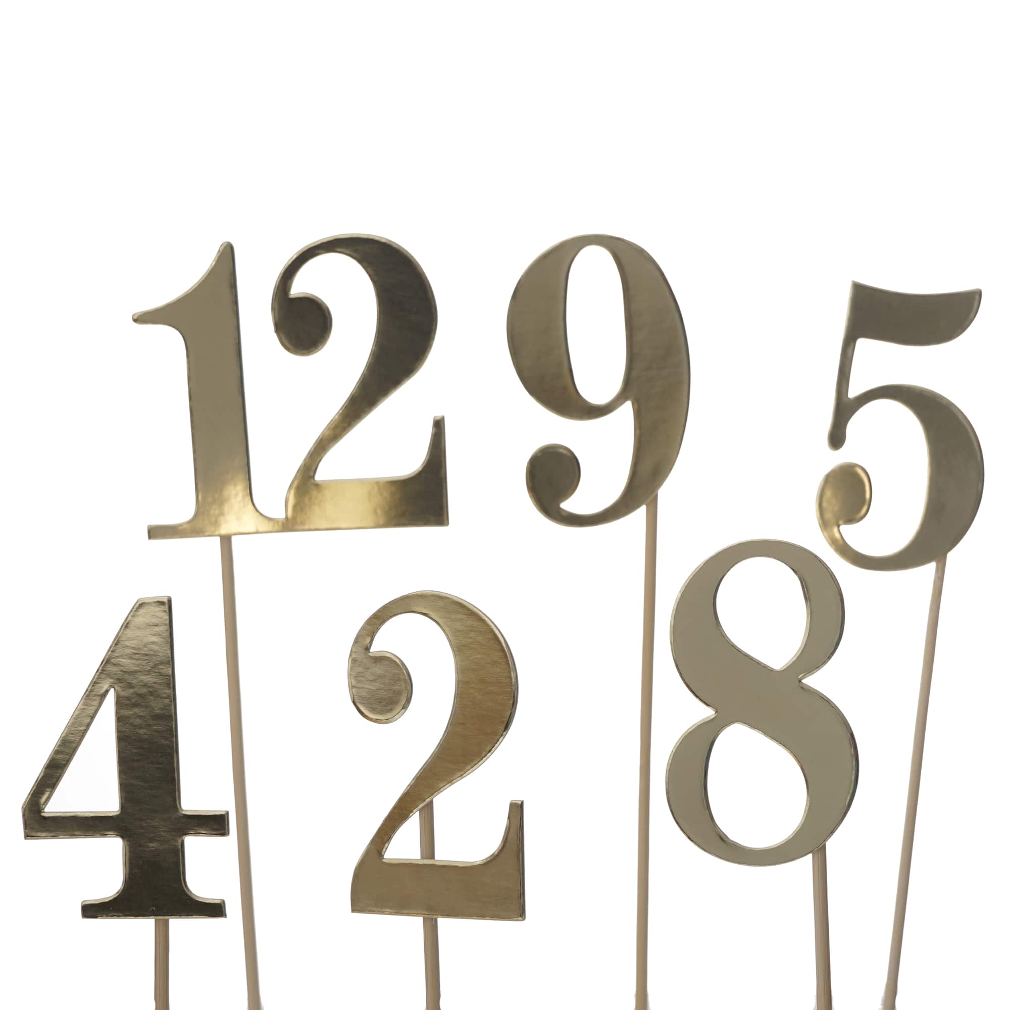 6 Pack: 1-12 Gold Table Numbers by Celebrate It™